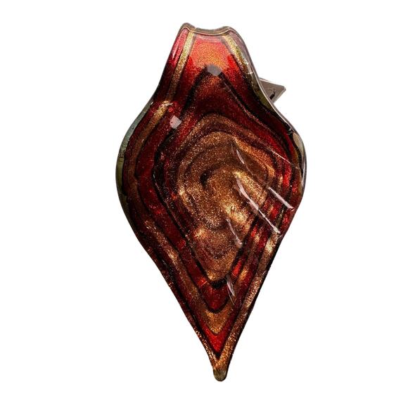 Vintage 90s Hippie Handblown Orange and Copper Glass Pendant - Picture 1 of 1